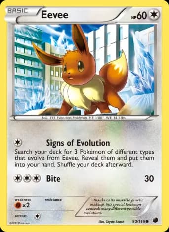 Eevee Pokémon card #90
