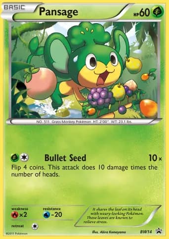 Pansage Pokémon card #BW14