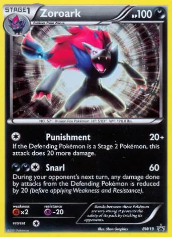Zoroark Pokémon card #BW19