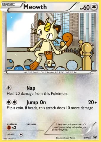 Meowth Pokémon card #BW35