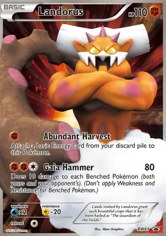 Landorus Pokémon card #BW43
