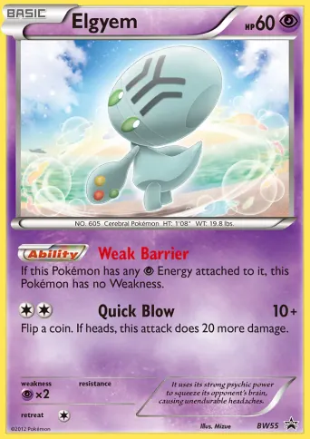 Elgyem Pokémon card #BW55