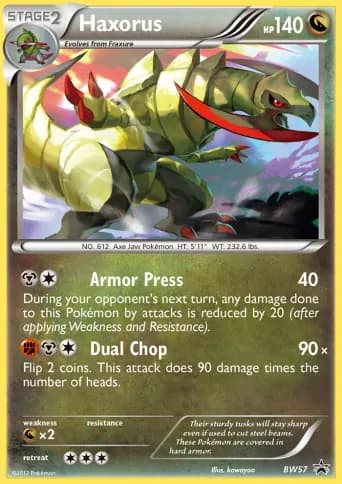Haxorus Pokémon card #BW57