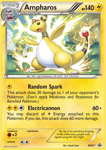 Ampharos Pokémon card #BW67