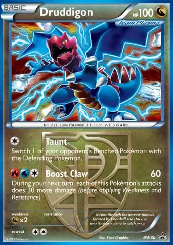 Druddigon Pokémon card #BW80