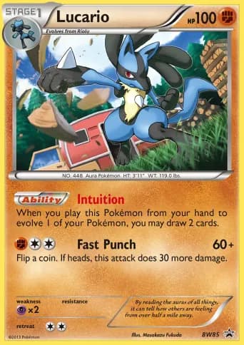 Lucario Pokémon card #BW85