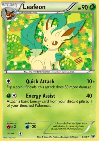 Leafeon Pokémon card #BW87
