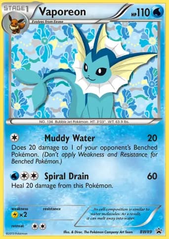 Vaporeon Pokémon card #BW89