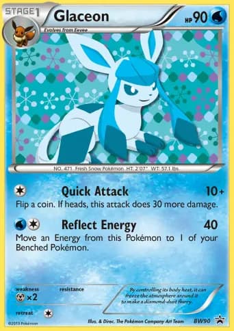 Glaceon Pokémon card #BW90