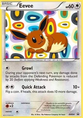 Eevee Pokémon card #BW94