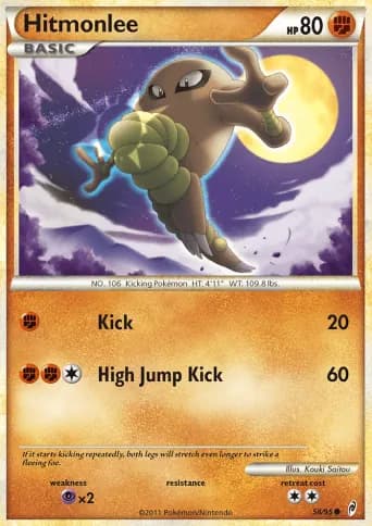 Hitmonlee Pokémon card #58