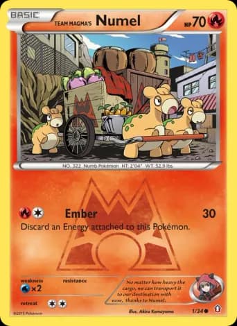 Team Magma's Numel Pokémon card #1