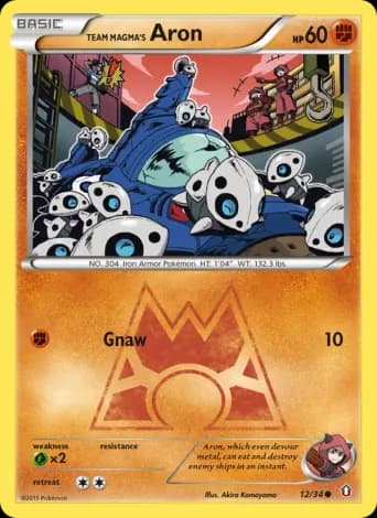 Team Magma's Aron Pokémon card #12