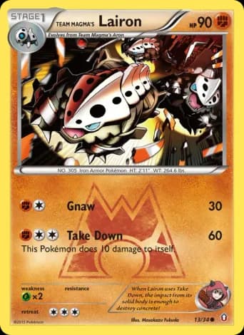 Team Magma's Lairon Pokémon card #13