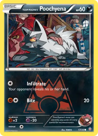 Team Magma's Poochyena Pokémon card #17