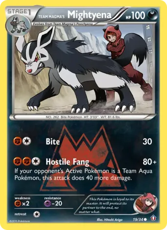 Team Magma's Mightyena Pokémon card #19