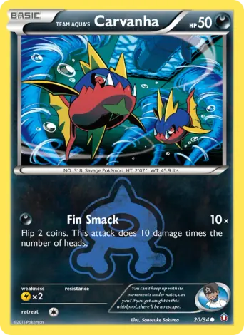 Team Aqua's Carvanha Pokémon card #20