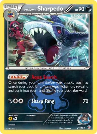 Team Aqua's Sharpedo Pokémon card #21