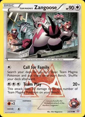 Team Magma's Zangoose Pokémon card #22
