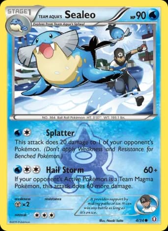Team Aqua's Sealeo Pokémon card #4