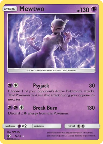 Mewtwo Pokémon card #12