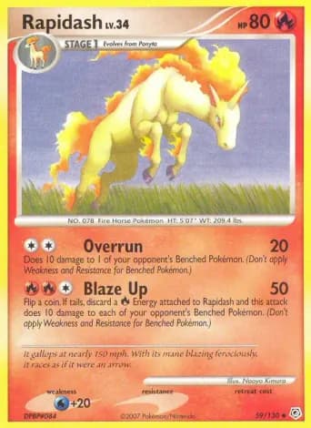 Rapidash Pokémon card #59