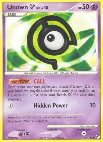 Unown C Pokémon card #67