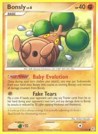 Bonsly Pokémon card #71
