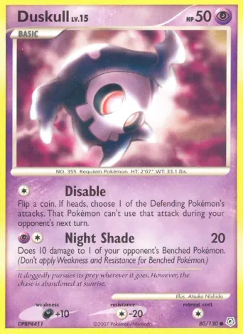Duskull Pokémon card #80
