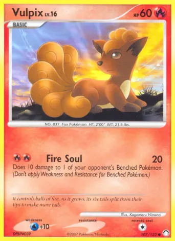 Vulpix Pokémon card #107