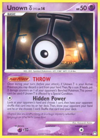 Unown T Pokémon card #67