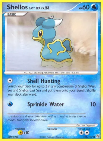 Shellos East Sea Pokémon card #106