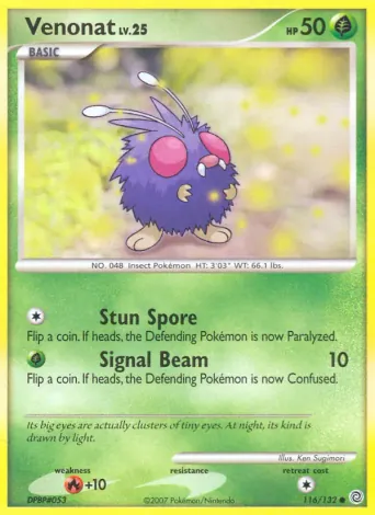 Venonat Pokémon card #116