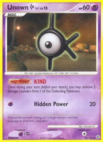 Unown K Pokémon card #68