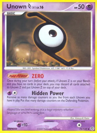 Unown Z Pokémon card #72