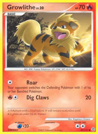 Growlithe Pokémon card #89
