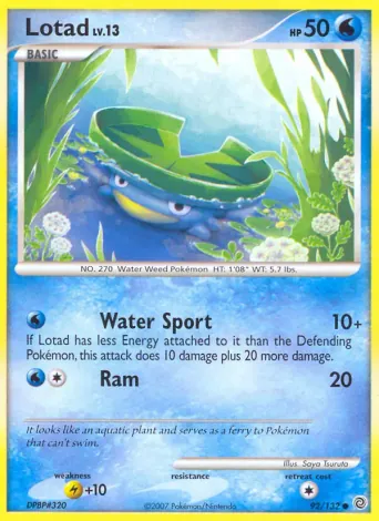 Lotad Pokémon card #92