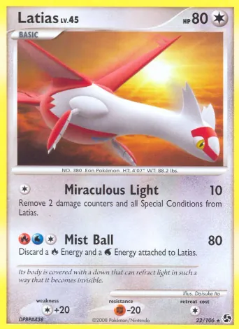Latias Pokémon card #22