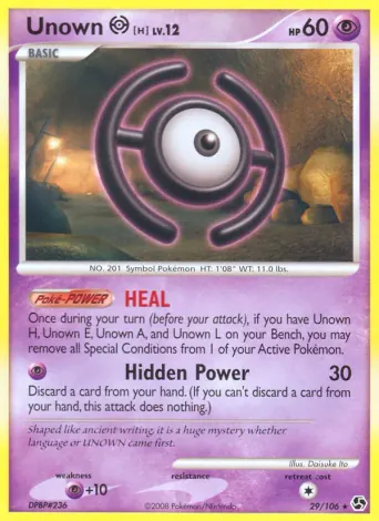 Unown H Pokémon card #29