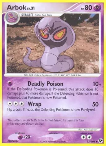 Arbok Pokémon card #33