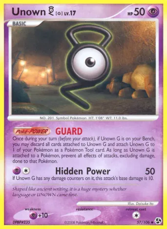 Unown G Pokémon card #57