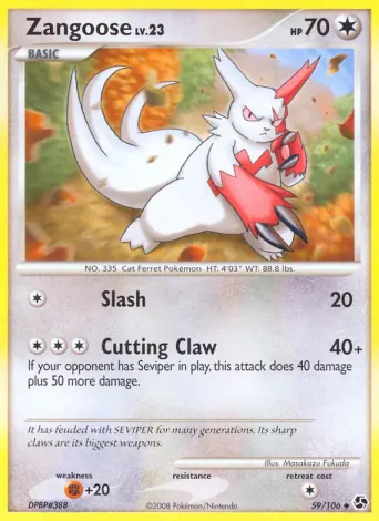 Zangoose Pokémon card #59