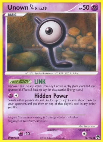 Unown L Pokémon card #91