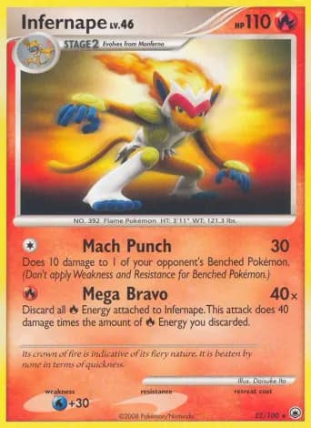 Infernape Pokémon card #22