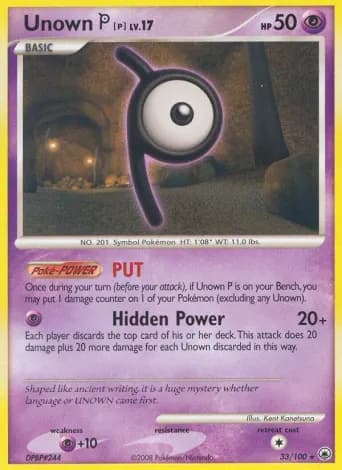 Unown P Pokémon card #33