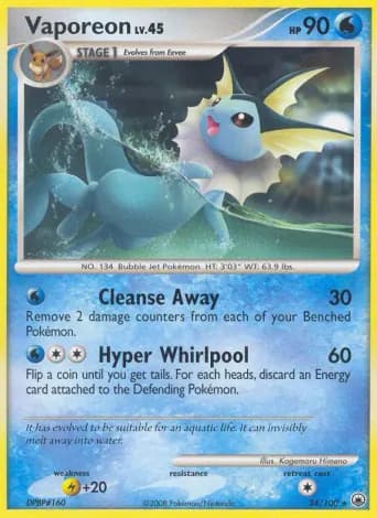 Vaporeon Pokémon card #34