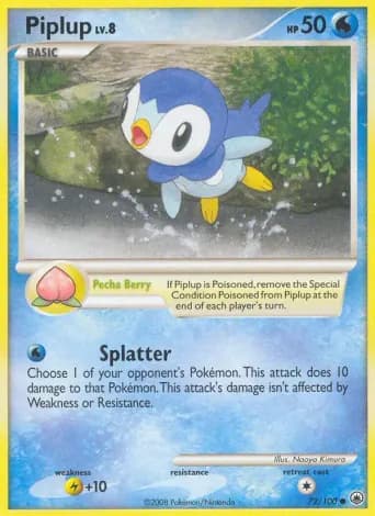 Piplup Pokémon card #72