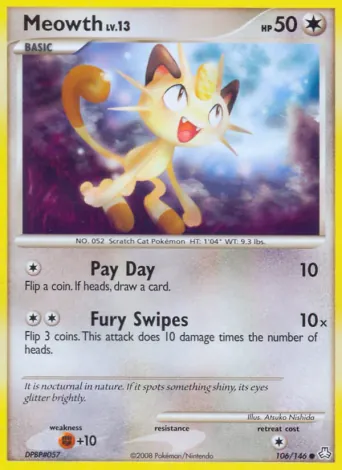 Meowth Pokémon card #106