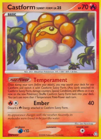 Castform Sunny Form Pokémon card #51