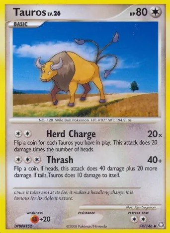 Tauros Pokémon card #74